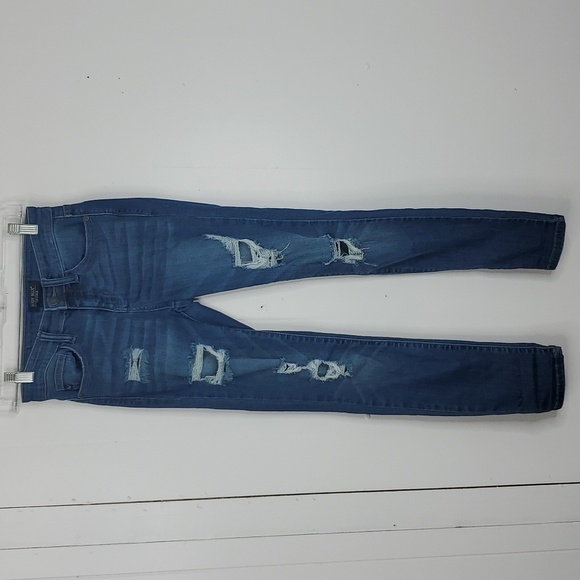 Judy Blue Denim - Judy Blue Skinny Fit Jeans Ripped Distressed Stretch Womens 26 Medium Wash